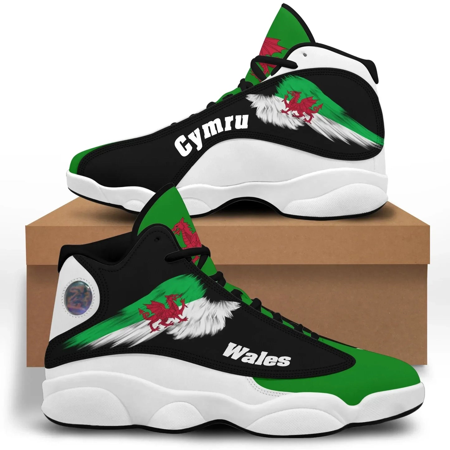 Wales Flag High Top Sneakers Women's Men's