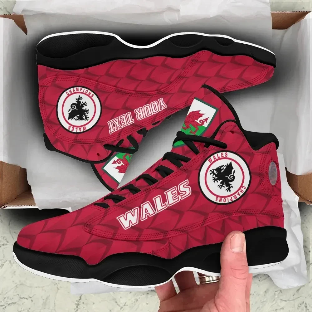 Custom Wales Dragon Euro Soccer High Top Sneakers Shoes Women's Men's