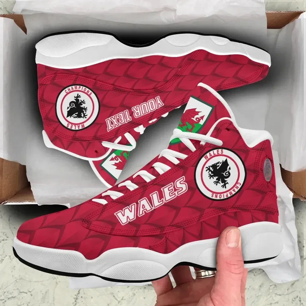 Custom Wales Dragon Euro Soccer High Top Sneakers Shoes Women's Men's