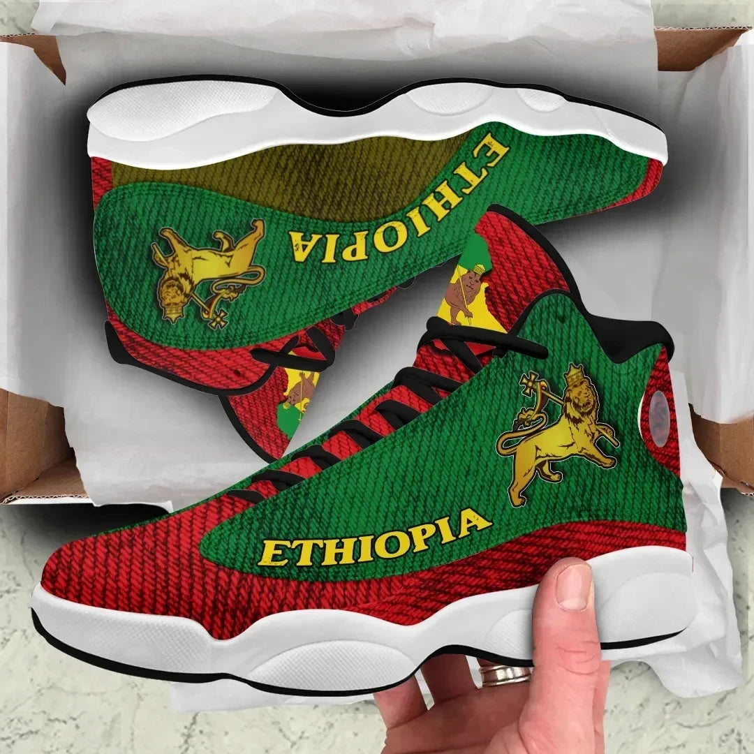 Ethiopia High Top Sneakers Shoes, Ethiopia Lion Rasta