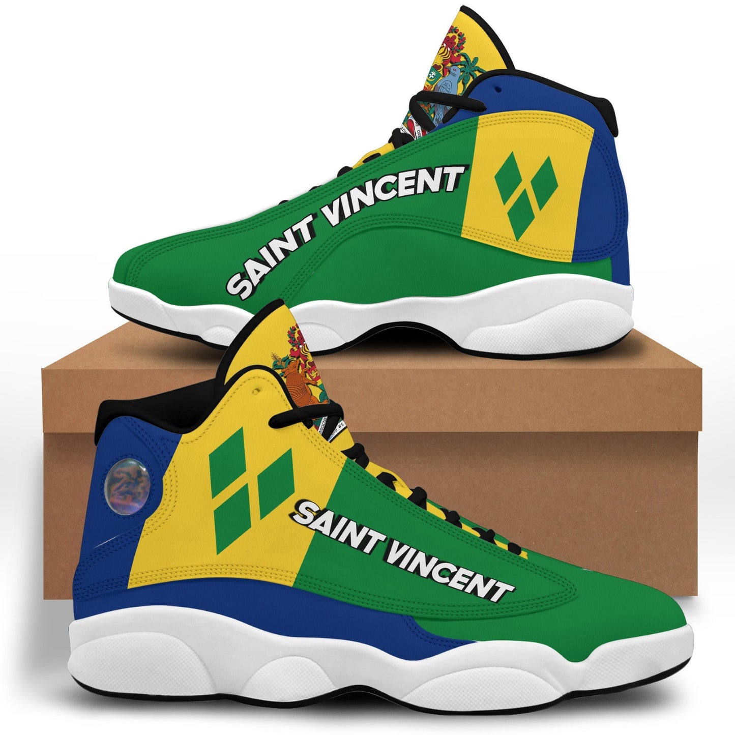 Footwear Saint Vincent and Grenadines High Top Sneaker Shoes Women's Men's Special Flag