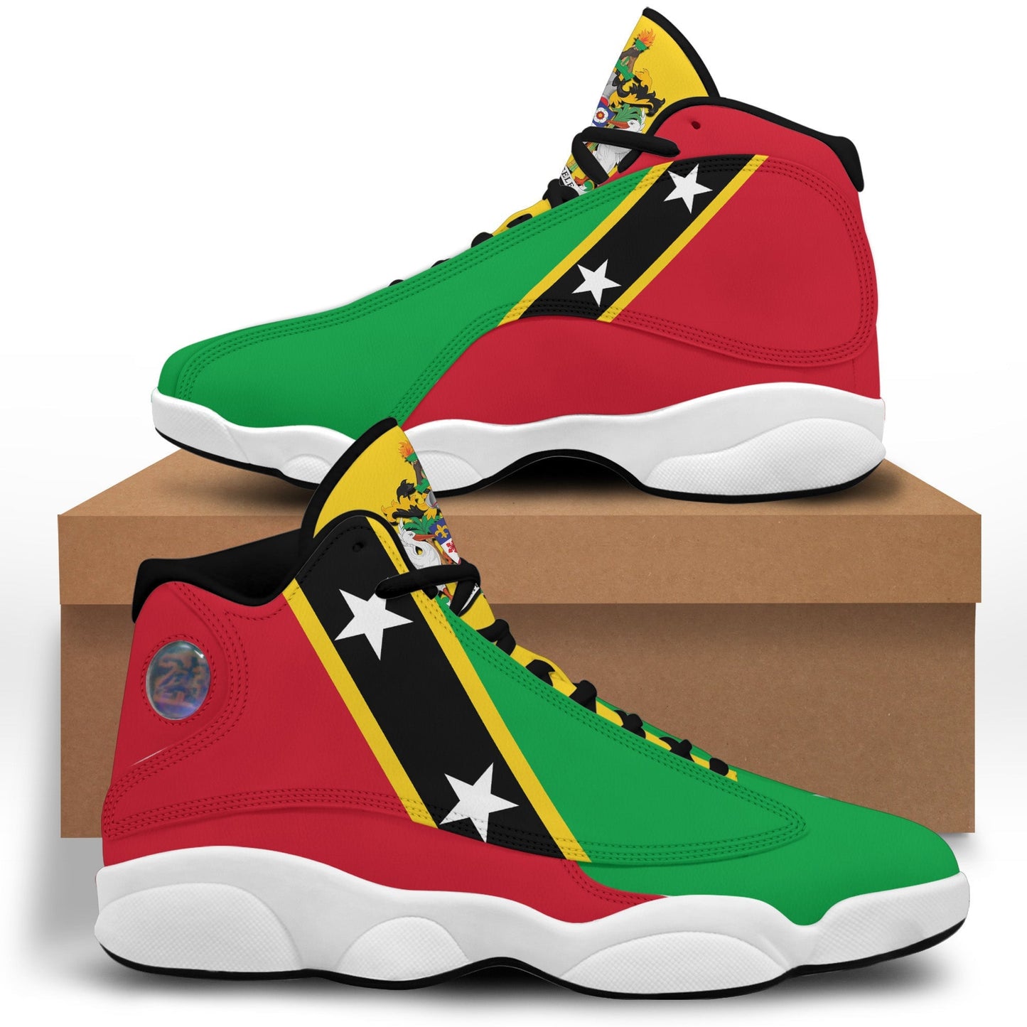 Footwear Saint Kitts and Nevis High Top Sneaker Shoes Women's Men's Special Flag