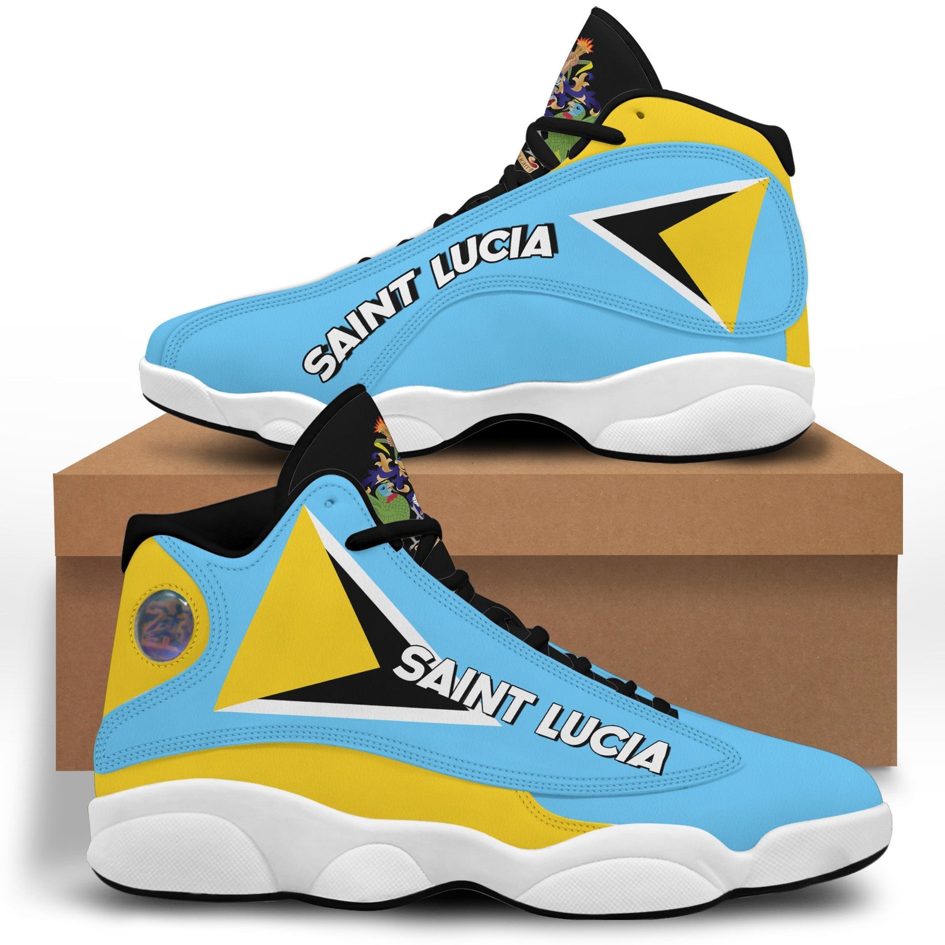 Footwear Saint Lucia High Top Sneaker Shoes Women's Men's Special Flag