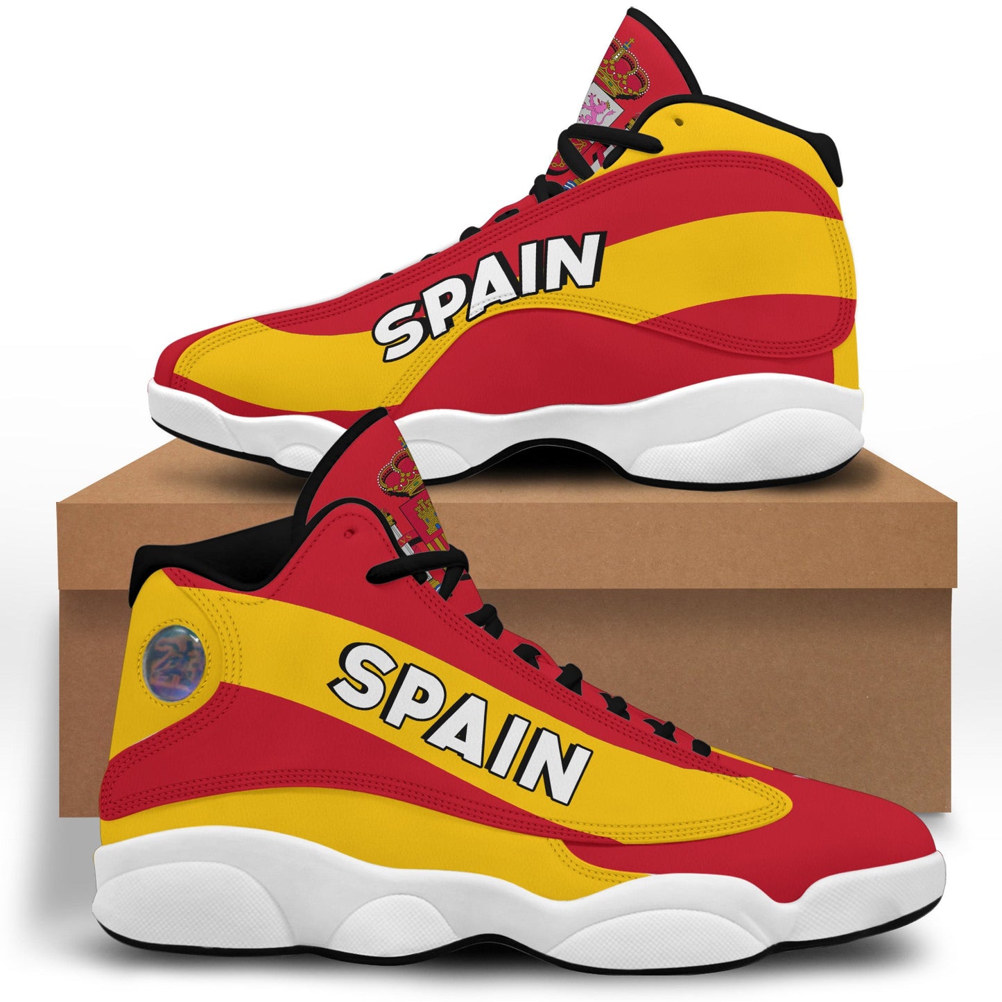Footwear Spain High Top Sneaker Shoes Women's Men's Special Flag