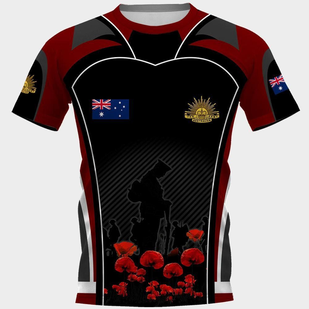 Australia Anzac T Shirt Anzac Day Lest We Forget Poppy Symbol