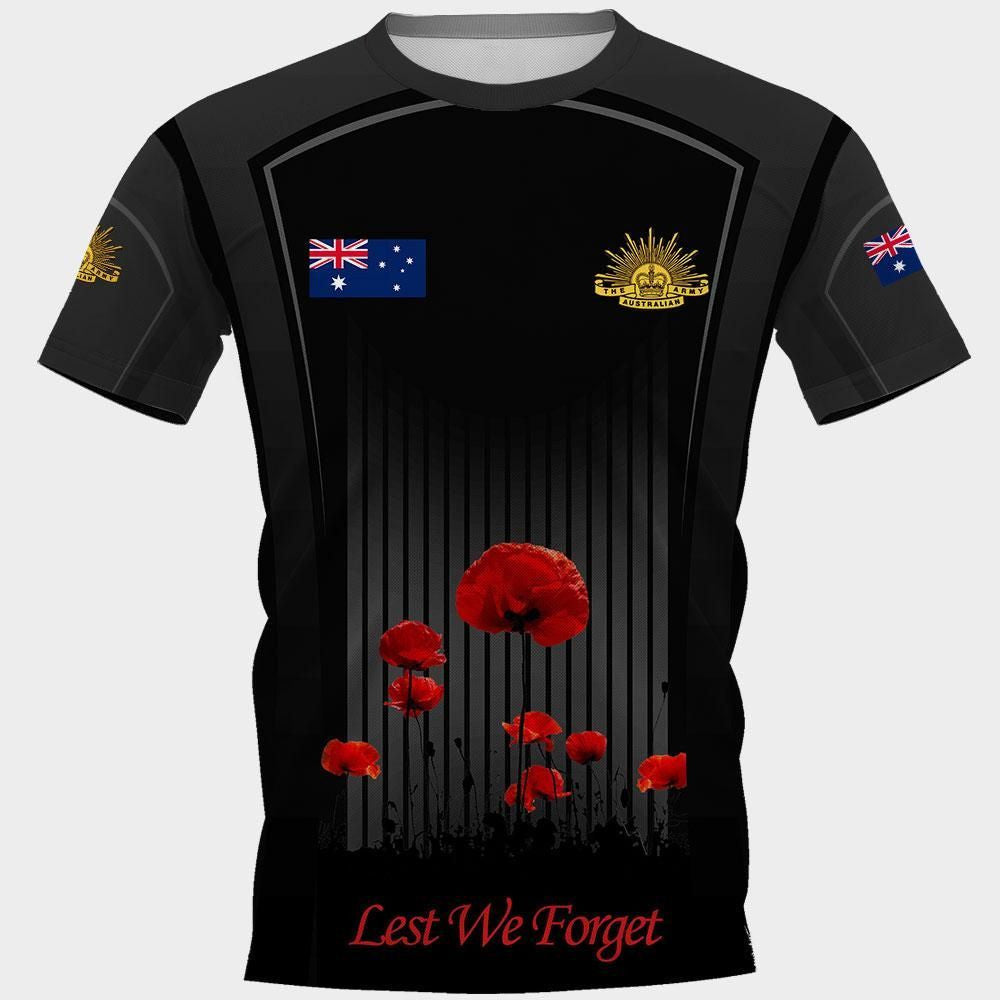 Anzac T Shirt Remembrance Day Lest We Forget