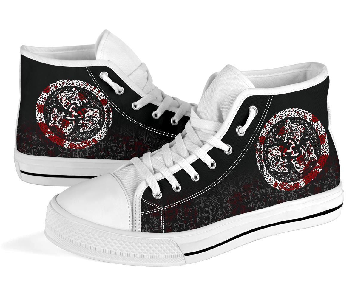 Viking High Top Shoe Fierce Blood Wolf Symbol Of A Viking Nordic Style