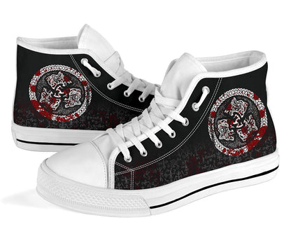 Viking High Top Shoe Fierce Blood Wolf Symbol Of A Viking Nordic Style
