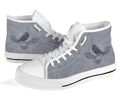 Viking High Top Shoe Odin'S Celtic Raven Scandinavian Tattoo Style