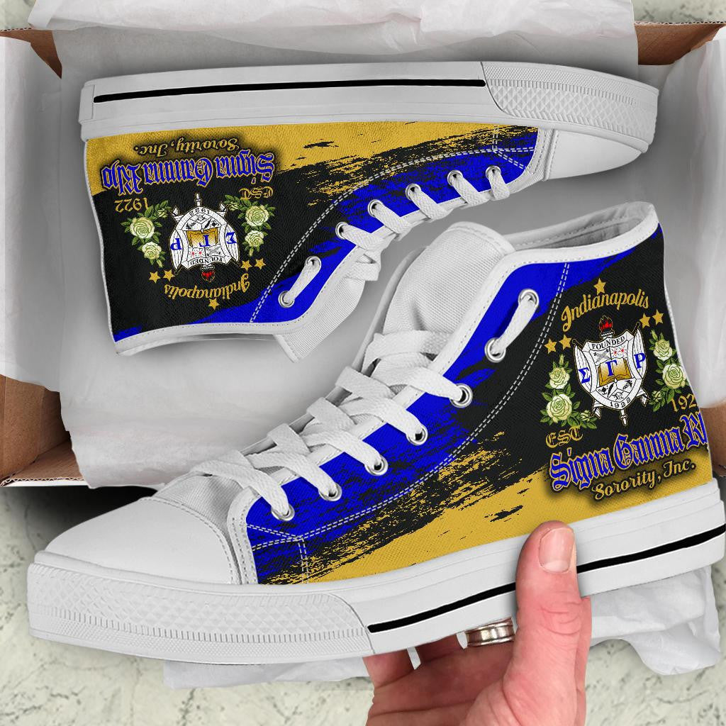 Sigma Gamma Rho High Top Shoe Paint Style