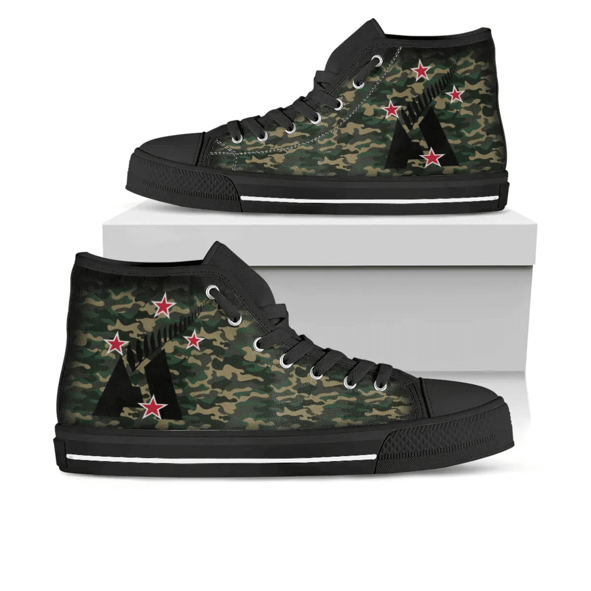 Anzac Day New Zealand Army, Camo Style, Lest Me Forget, High Top Shoe