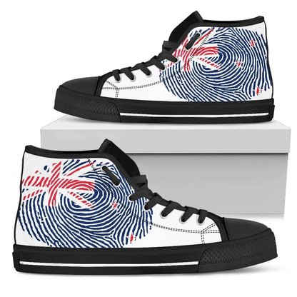 New Zealand Fingerprint Flag High Top Canvas Shoes 01