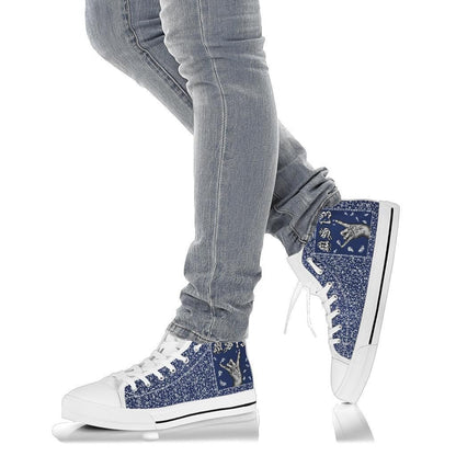 Ms 13 High Top Shoe Blue Bandana