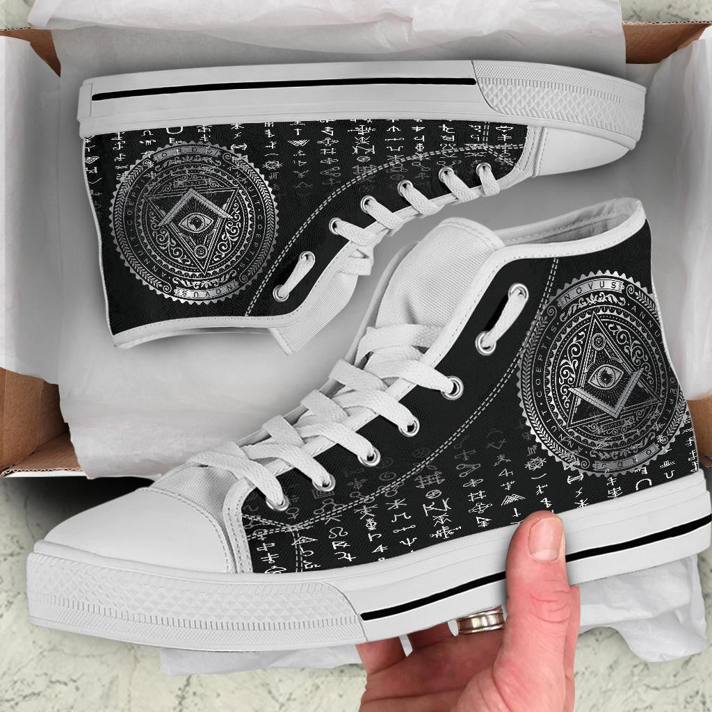 Freemasonry Tattoo High Top Shoe