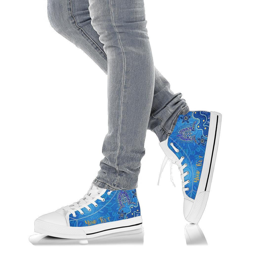 Torres Strait Personalised High Top Shoes Dhari And Turtle