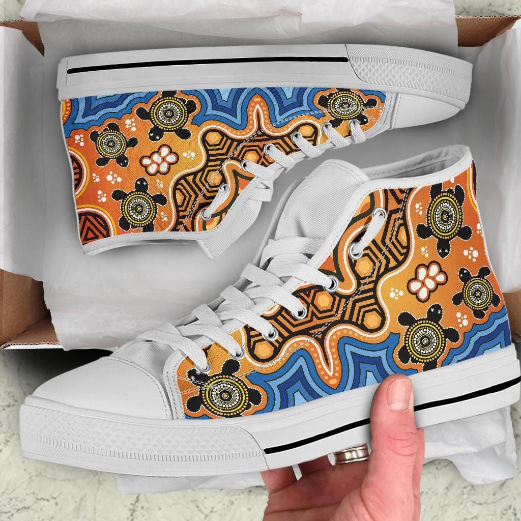 Aboriginal High Top Shoes Indigenous Art Patterns Ver04