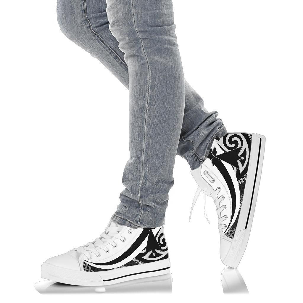 Celtic High Top Shoes Brittany Flag With Celtic Patterns