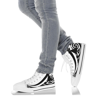 Celtic High Top Shoes Brittany Flag With Celtic Patterns