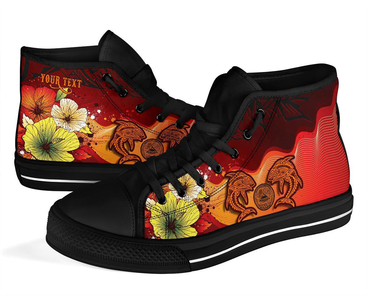 American Samoa Custom Personalised High Top Shoes Tribal Tuna Fish