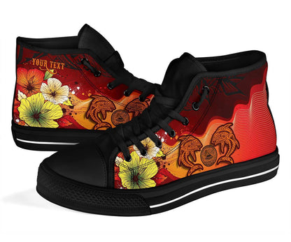 American Samoa Custom Personalised High Top Shoes Tribal Tuna Fish