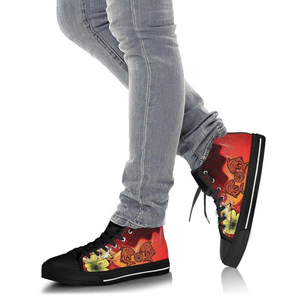 American Samoa Custom Personalised High Top Shoes Tribal Tuna Fish