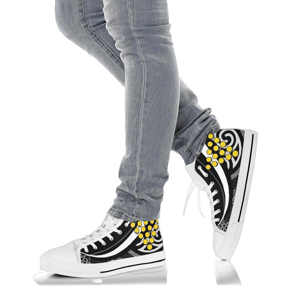 Cornwall Celtic High Top Shoe Cornish Flag With Celtic Knot