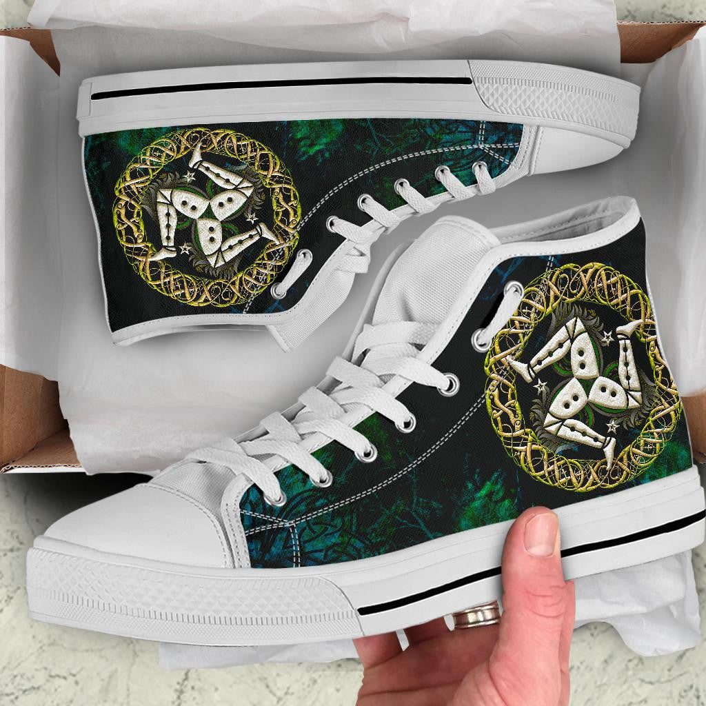 Celtic High Top Shoe Isle Of Man With Celtic Patterns