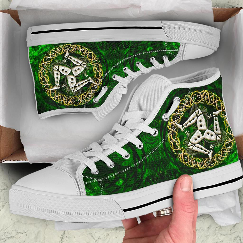 Celtic High Top Shoe Isle Of Man With Celtic Patterns Ver 02