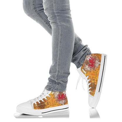 Wales Celtic High Top Shoe Welsh Cymru With Celtic Triskelion Vintage Style