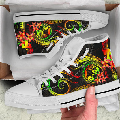 Tonga Polynesian High Top Shoes Reggae Plumeria