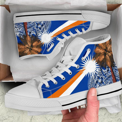 Marshall Islands Polynesian High Top Shoes Palm Tree