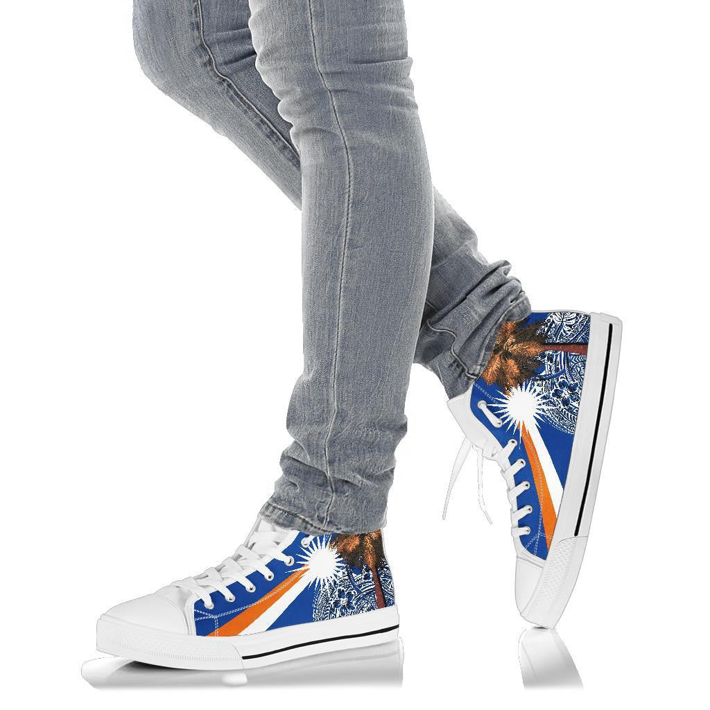 Marshall Islands Polynesian High Top Shoes Palm Tree