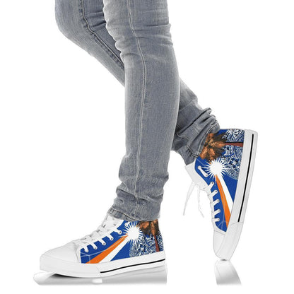Marshall Islands Polynesian High Top Shoes Palm Tree