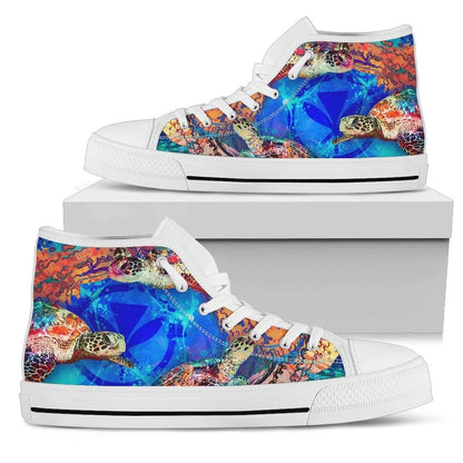 Polynesian Hawaii High Top Shoes Coral Treasure
