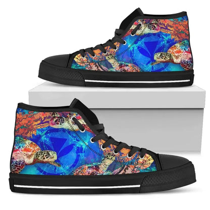 Polynesian Hawaii High Top Shoes Coral Treasure