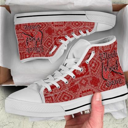 Blood Gang High Top Shoe Red Paisley