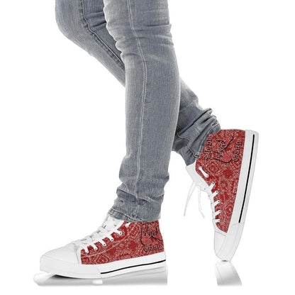Blood Gang High Top Shoe Red Paisley