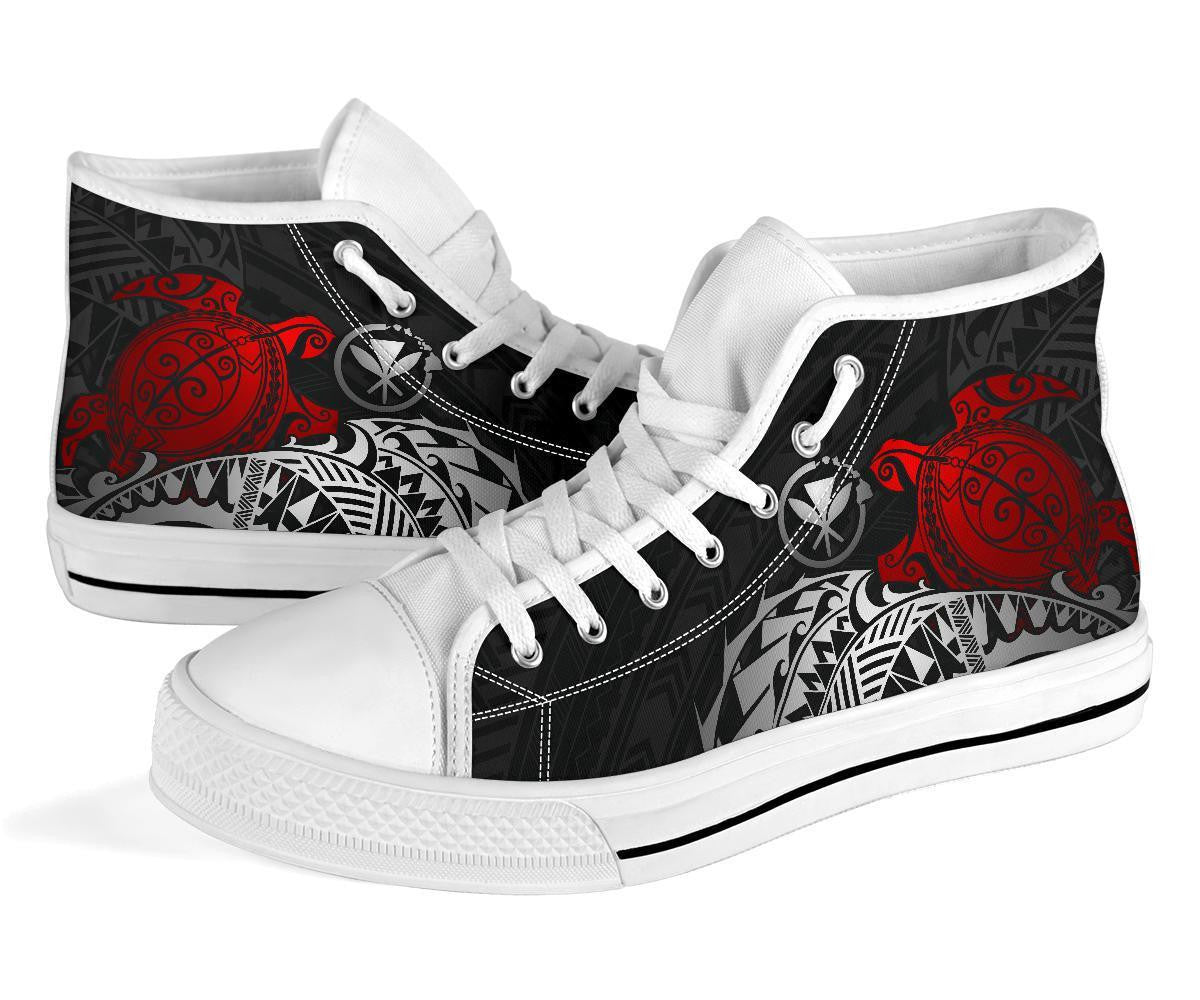 Polynesian Hawaii High Top Shoes Polynesian Turtle Red