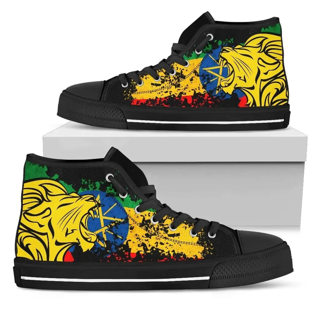 Ethiopia High Top Shoe Lion Vintage
