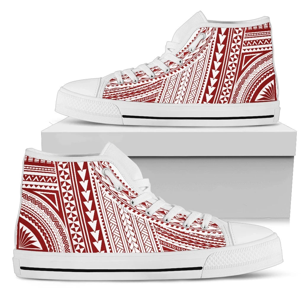 Polynesian High Top Canvas Shoes Red Version Bn10