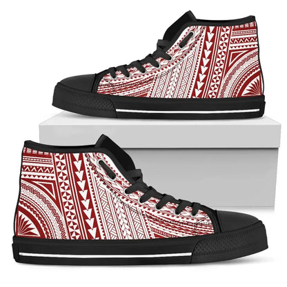Polynesian High Top Canvas Shoes Red Version Bn10