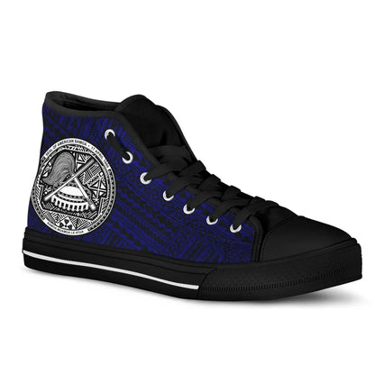 American Samoa High Top Canvas Shoes
