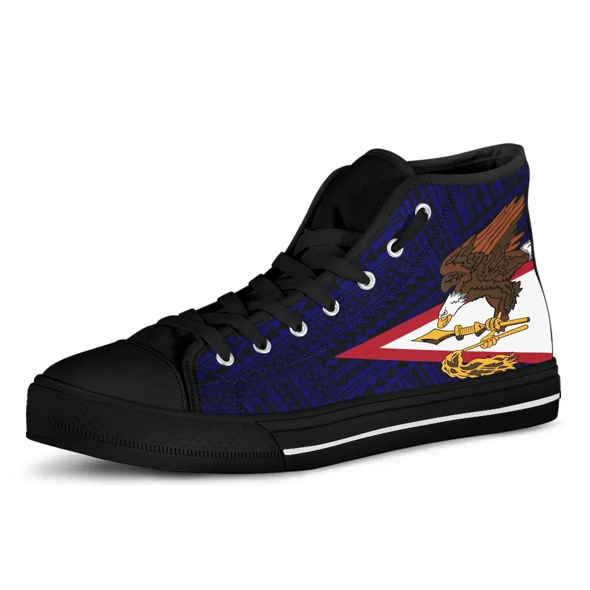 American Samoa High Top Canvas Shoes