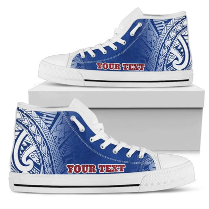 Samoa Custom Personalised High Top Shoe Polynesian Fog Blue