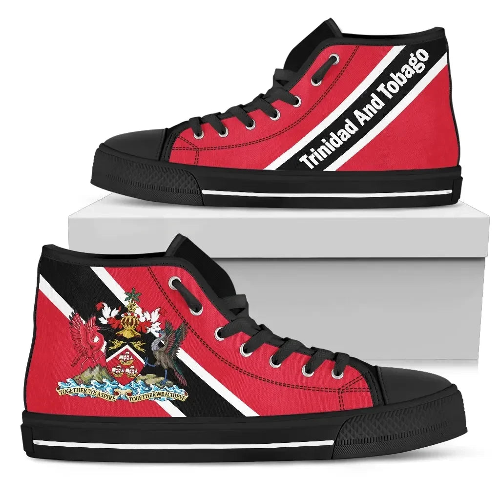 Trinidad And Tobago High Top Shoe Coat Of Arms
