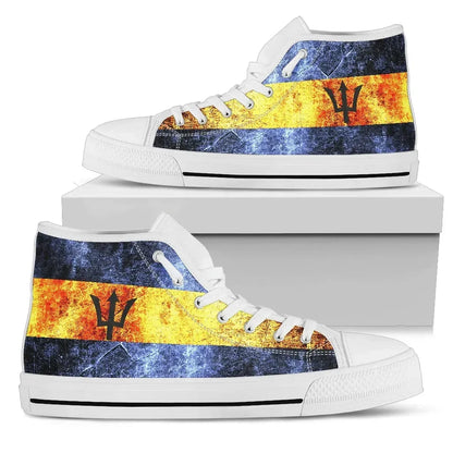 Barbados Grunge Flag High Top Shoes