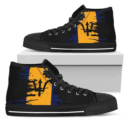 Barbados High Top Shoe Flag Painting Th5