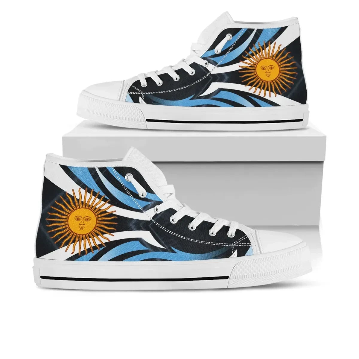 Argentina High Top Shoes Flag Color Line Style