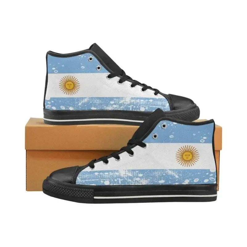 Argentina Flag High Top Canvas Shoes