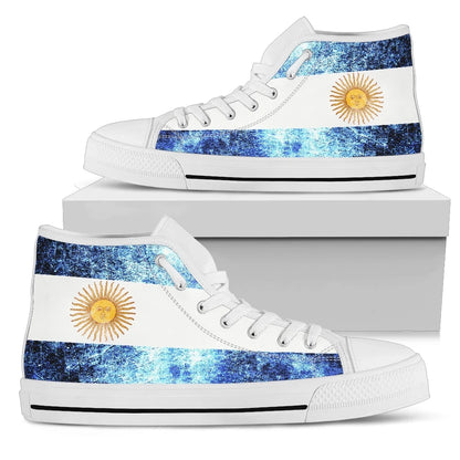 Argentina Darken Flag High Top Canvas Shoes